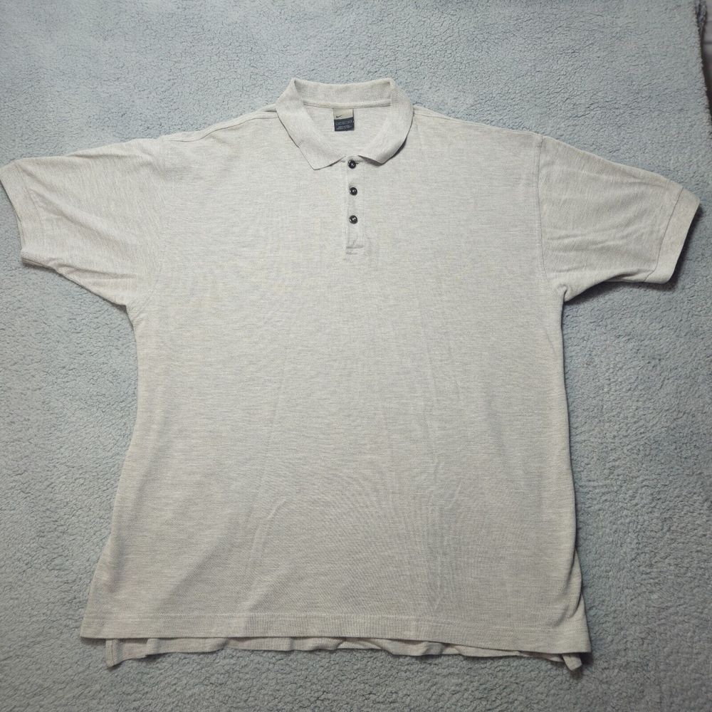 Nike Men's Golf Polo Shirt Size XL, Short Sleeve, Light Gray 3 Button